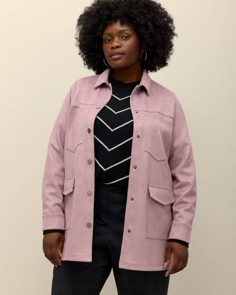 Faux Suede Buttoned Down Shacket