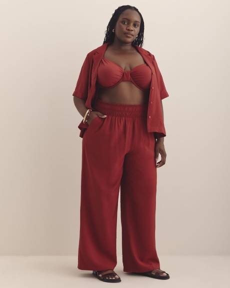 Palazzo-Leg Pant with Elastic Waistband