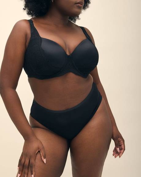 Black Cheeky Brief with Lace Back - Déesse Collection