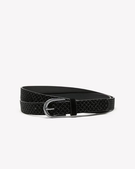 Black Velvet Denim Belt