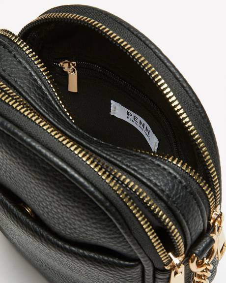 Mini Black Pebbled Crossbody Bag