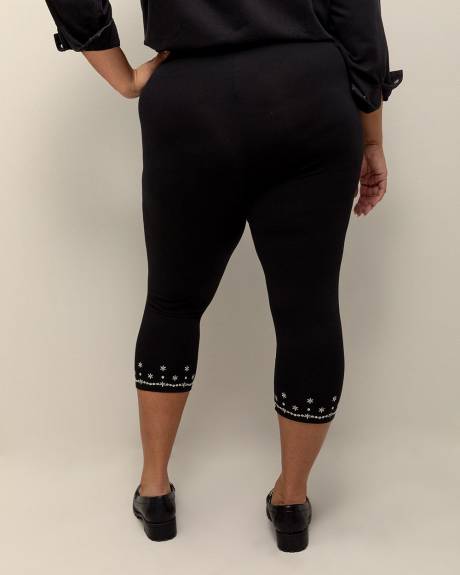 Legging capri avec broderie anglaise à l'ourlet - Essentiels PENN.