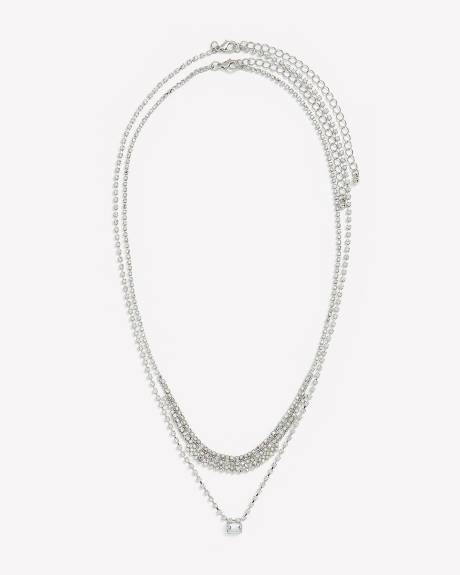 Collier court à deux chaînes scintillantes