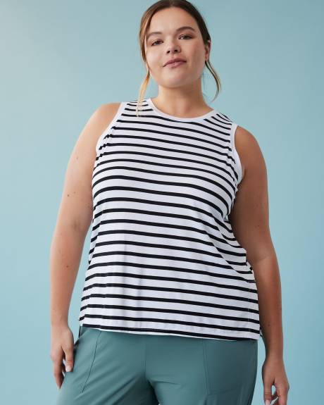 Responsible, Striped Sleeveless Crewneck Top - Active Zone