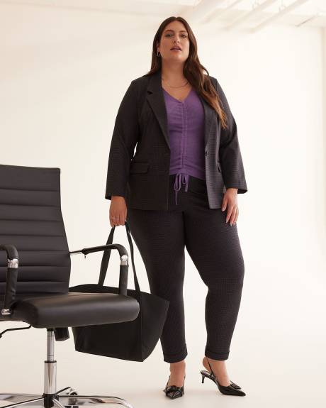 Plaid Ponte de Roma Jacket with Low Lapels