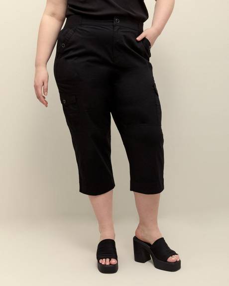 Cotton Capri with Ribbed Waistband