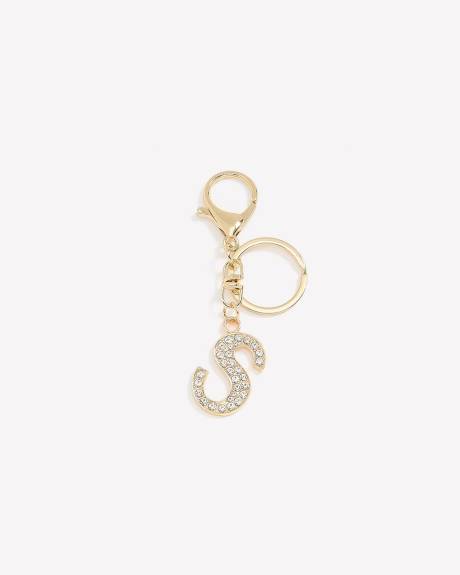 Golden Keychain / Bag Charm, Letter S