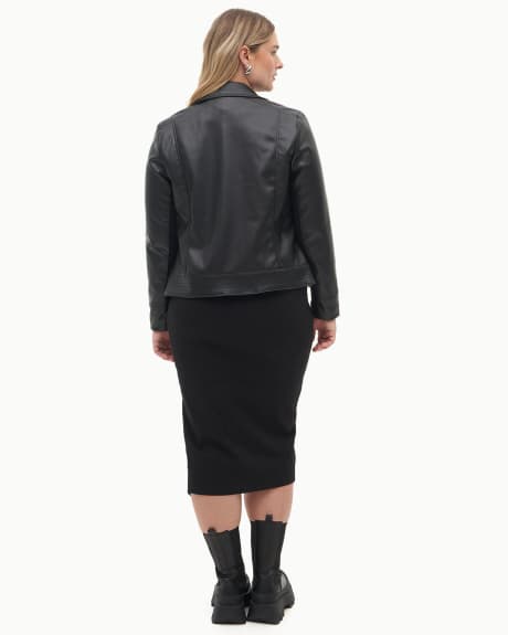 Faux-Leather Moto Jacket - Addition Elle