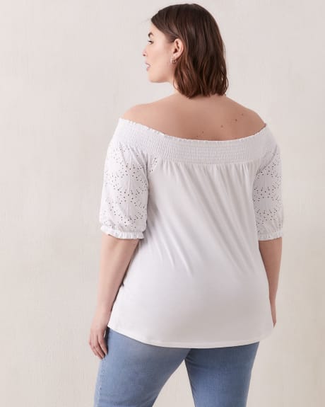 Elbow-Length Sleeve Off-Shoulder Top - In Every Story