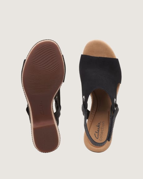 Sandale en suède noir, largeur régulière - Clarks