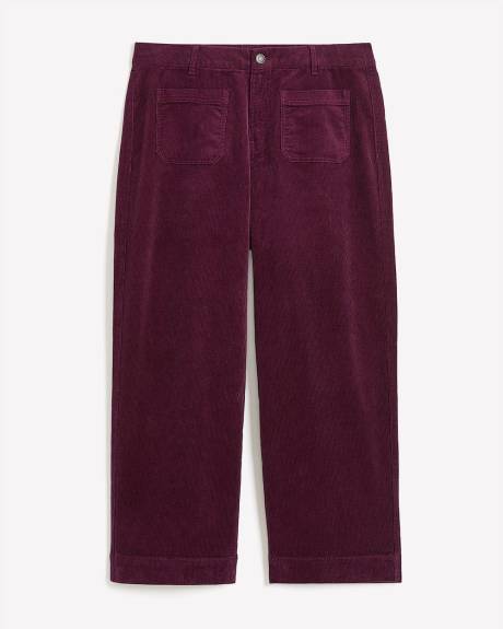 Curvy-Fit Wide-Leg Corduroy Pant