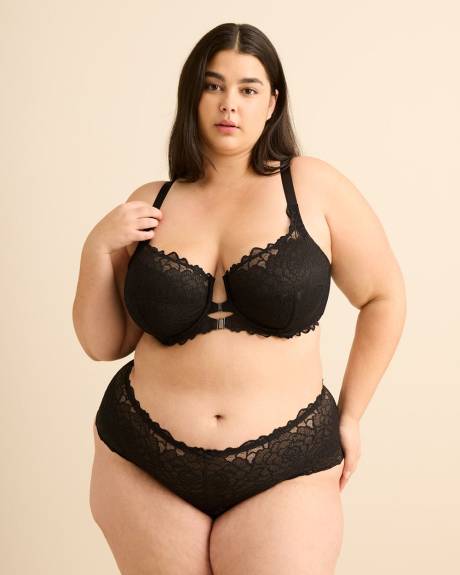 Unlined Underwire Lace Magnetic Front-Closure Bra - D&eacute;esse Collection