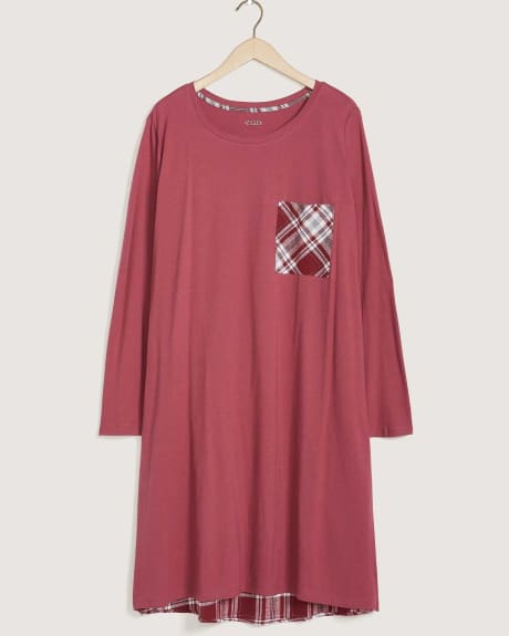 Long-Sleeve Sleepshirt In Cotton And Flannel - tiVOGLIO