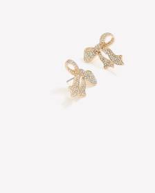 Boucles d'oreilles dorées en forme de boucle serties de strass