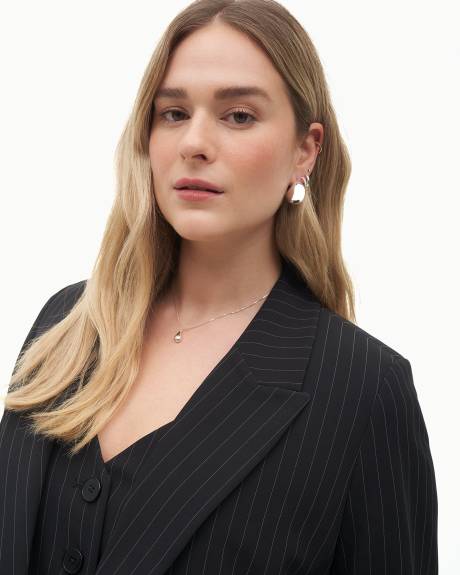 Single Breasted Pinstripe Blazer - Addition Elle