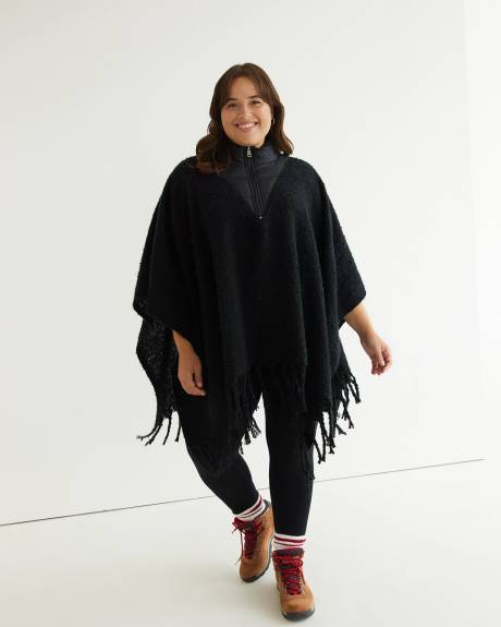 Black Cape with Puffer Neck - Active Zone