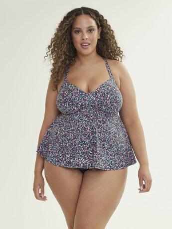 Tankini imprimé à coupe trapèze