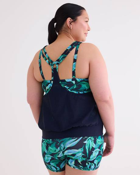 Tankini en jersey de microfibre perforé sur bandeau imprimé - Active Zone