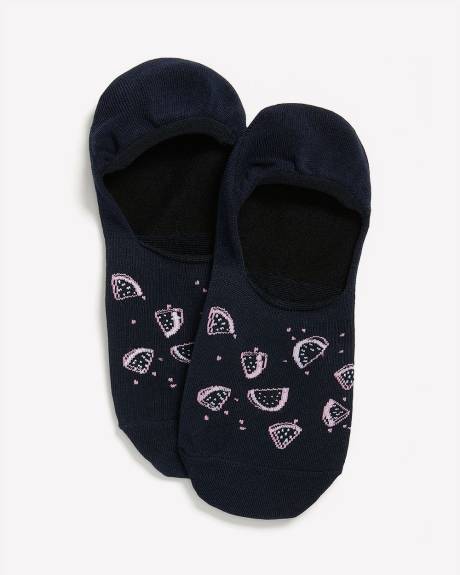 Navy Watermelon Sneaker Socks