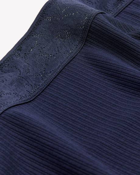 Culotte classique côtelée avec bande de taille en dentelle - ti Voglio