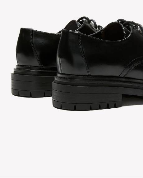 Extra Wide Width, Lace Up Oxford Shoe with Rhinestones on Eyelets