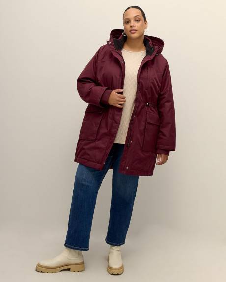 Lined Parka Jacket with Removable Hood