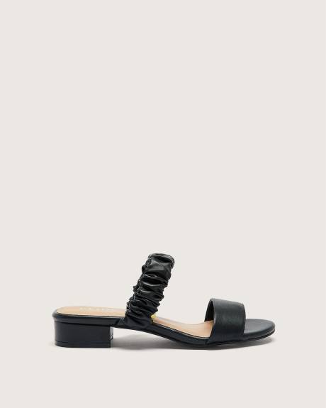 Extra Wide Width, Pleated Two-Band Slide Sandal
