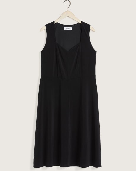 Fit and Flare Sleeveless Midi Black Dress - Addition Elle