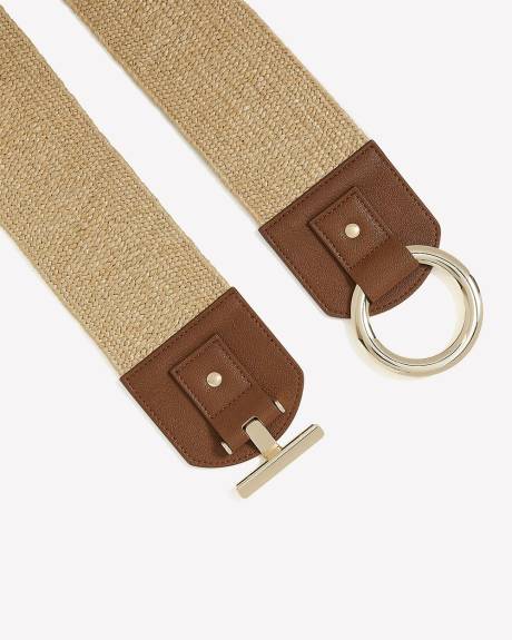 Ceinture en paille extensible avec fermoir à bascule circulaire