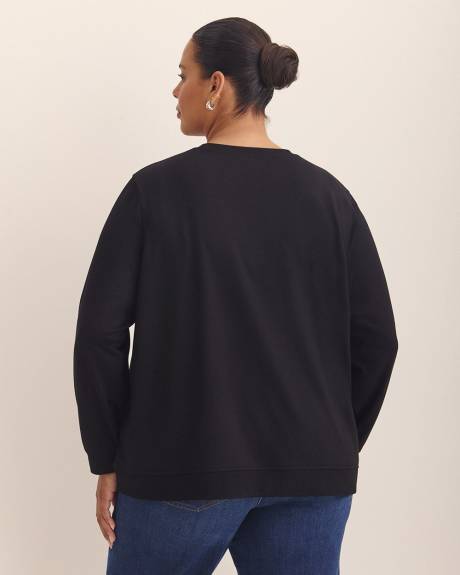 Boyfriend-Fit Crewneck Sweatshirt - PENN. Essentials