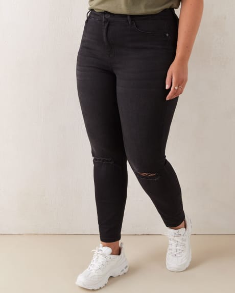 Jean usé à jambe étroite, noir - d/C Jeans