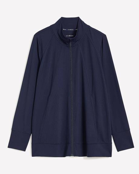 Textured Mock Neck Zipped Jacket - Active Zone
