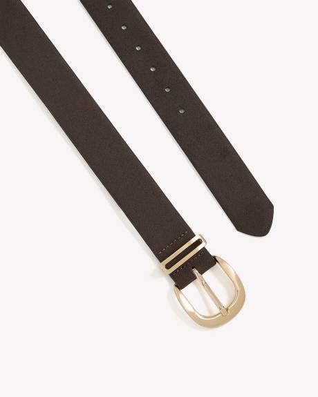 Brown Faux Suede Denim Belt