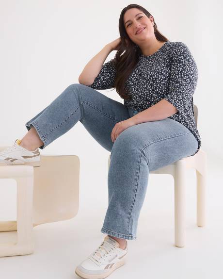 Tunic Knit Top with Smocking