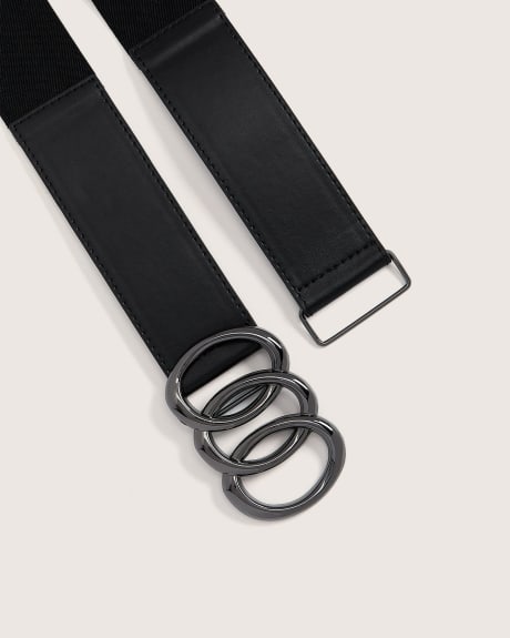 Elastic Belt with 3-Ring Buckle