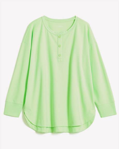 French Terry Henley Pullover Sweatshirt - Active Zone