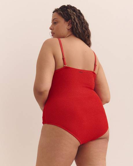 Red Catherine One-Piece Swim Suit with Binding - Nana The Brand