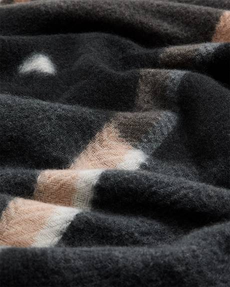 Large Plaid Scarf with Hearts