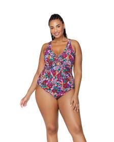 Floral-Print Muna One-Piece Swimsuit - Raisins Curve