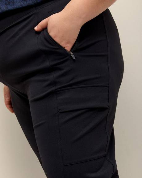 Pantalon cargo urbain noir à jambe droite - Active Zone