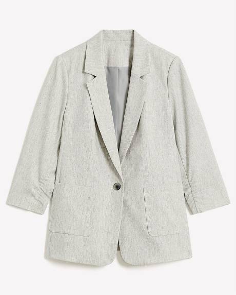 Ruched Sleeve Blazer - Addition Elle
