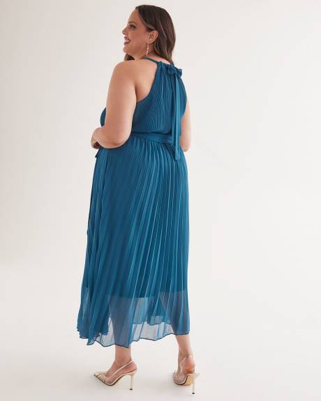 Robe longue plissée à col licou - City Chic