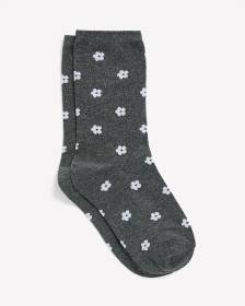 Floral-Print Crew Socks
