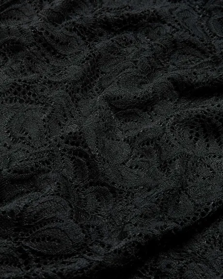 Black Bodycon Knit Lace Midi Dress - Addition Elle