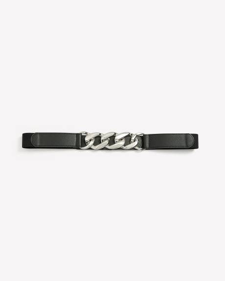 Ceinture élastique noire avec boucle à maillons - Addition Elle