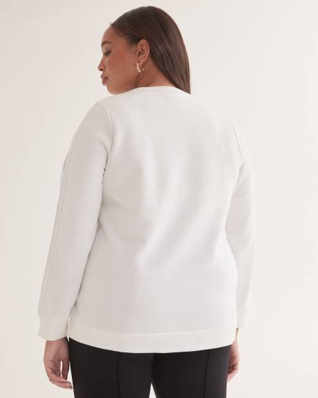 Crewneck Sweatshirt with Crochet Details