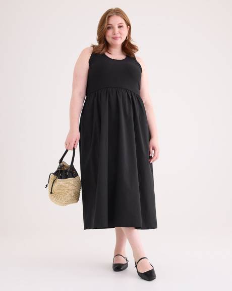 Sleeveless Mix-Media Dress