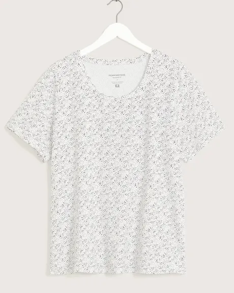 Printed Silhouette-Fit Short-Sleeve Round Neck Tee