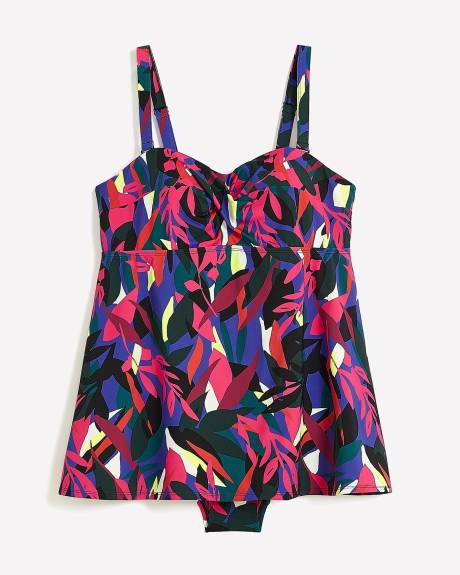 Robe-maillot tropicale avec bandeau torsadé