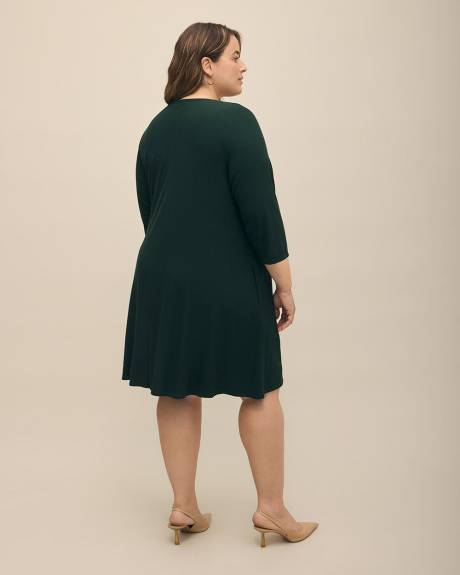 Responsible, Ribbed Knit Sweetheart Swing Dress